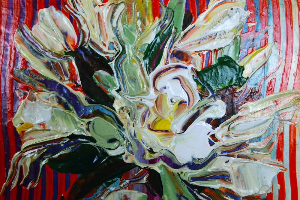 White flowers in vase on table expressions 820