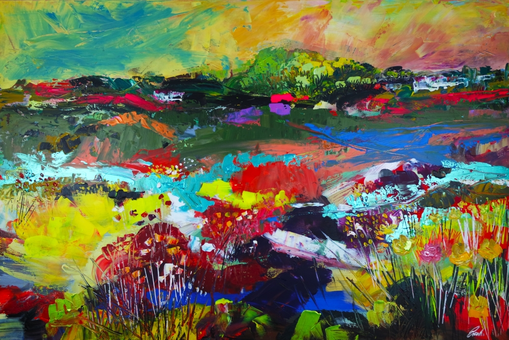 XL Colourful Landscape with Wildflowers 856