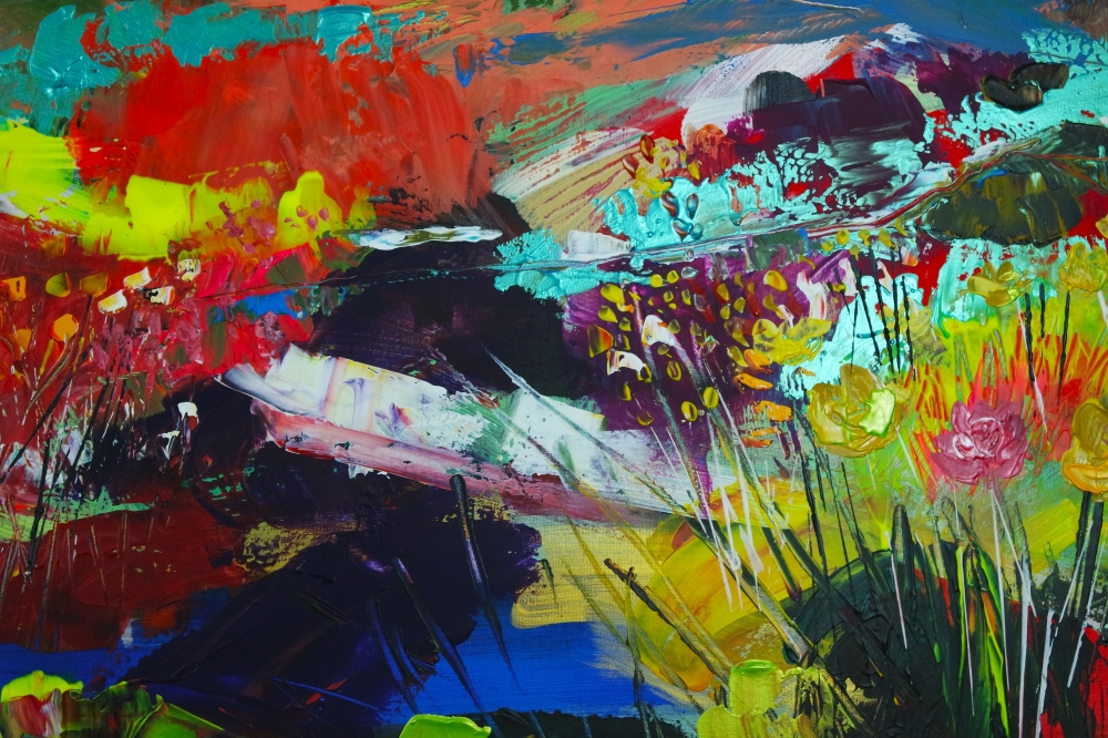 XL Colourful Landscape with Wildflowers 856