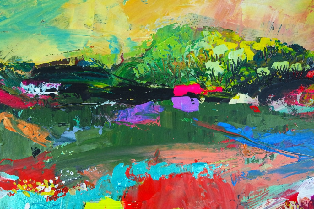 XL Colourful Landscape with Wildflowers 856