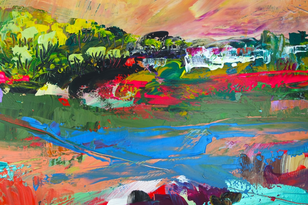 XL Colourful Landscape with Wildflowers 856