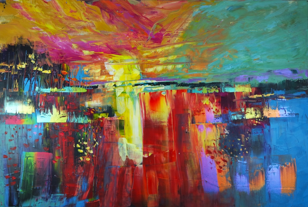 XL Colourful Sunset Wildflowers 766