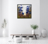Framed Blue Jewel Flowers 1