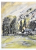 Canadian Landscape, watercolors on cold press paper, 11x15 inch, 28x38 cm, SKU 4028