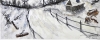 Canadian mountain winter, 11x15 inch, 28x38 cm, water colors, SKU 4026 