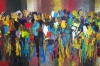 Colourful crowds abstract 842