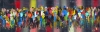 Colourful crowds abstract 849