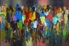 Colourful crowds abstract 849