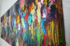Colourful crowds abstract 849