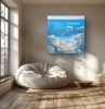 Enchanted, a blue seascape with birds