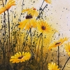 Floral Breeze Orange Yellow Framed