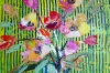 Flowers in Vase Stripes Abstract 735