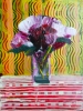 Red and white flowers in vase on table expressions 825