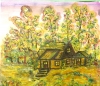 The old chalet, 12x17.5 inch, water colors SKU 4032