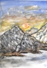 Canadian mountain landscape 14, 12x17.5 inch, water colors on cold press paper, SKU 4036 