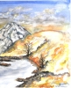 Canadian mountain landscape 14, 12x17.5 inch, water colors on cold press paper, SKU 4036 