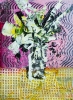 White flowers in vase on yellow tablecloth expressions 837