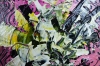 White flowers in vase on yellow tablecloth expressions 837