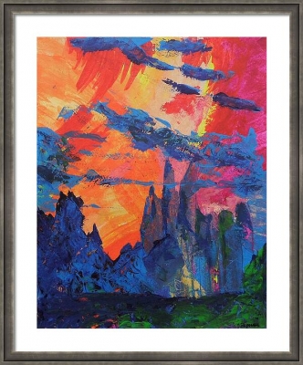City of Illusions — Literary Abstract Acrylic by Jarek Filipowicz