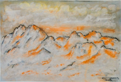 The red planet, 12x17,5 inch, water colors SKU 4035