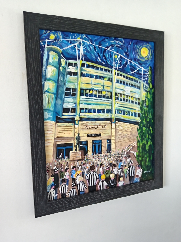 Newcastle st James park football painting starry night style 