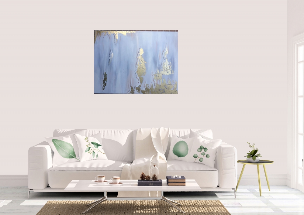 Silver and Gold, acrylic, 30x40 inch, 76.25x101.5 cm, SKU 1051