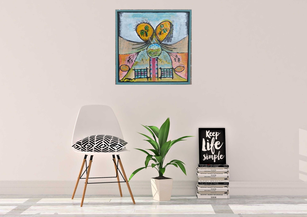Love, love, love, Acrylic on canvas, 16x16 Inch, 40.5x40.5 cm, SKU 1076