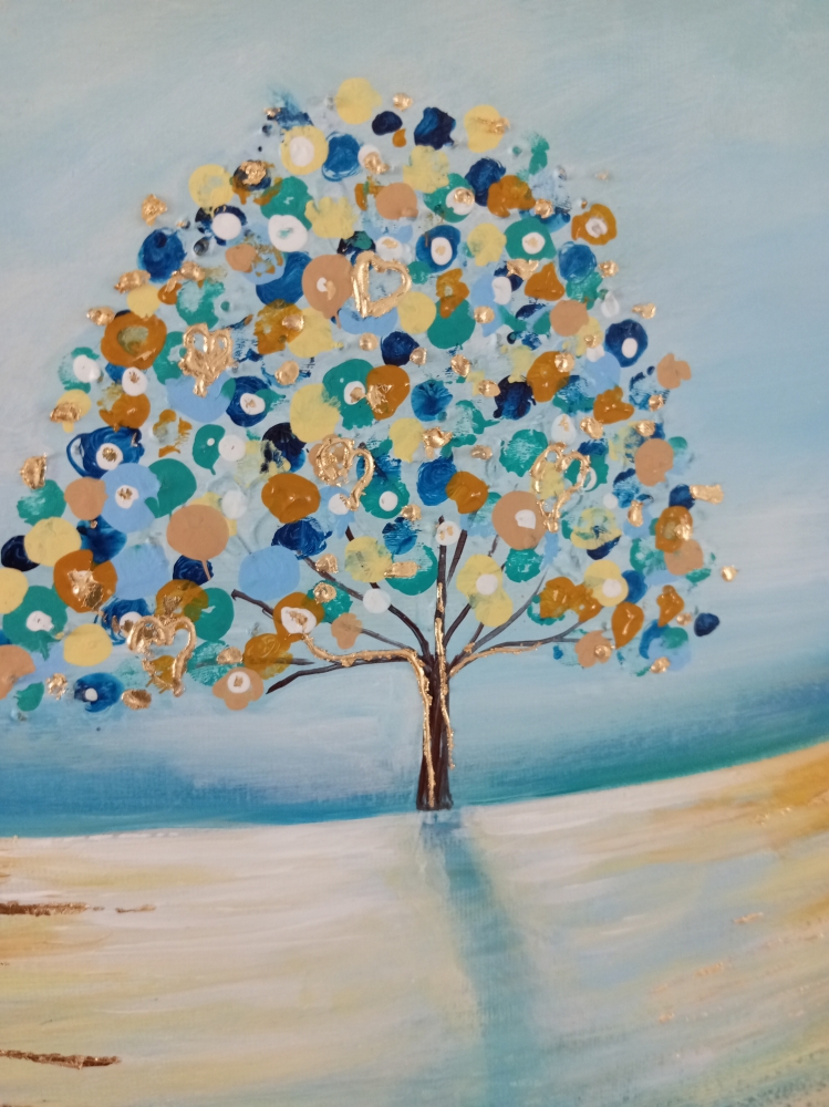 Sycamore Gap Tree Highland Cows Original acrylic Painting 