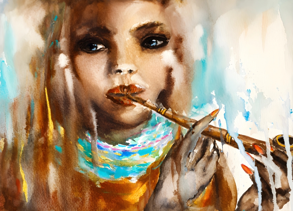 Woman with a pipe 