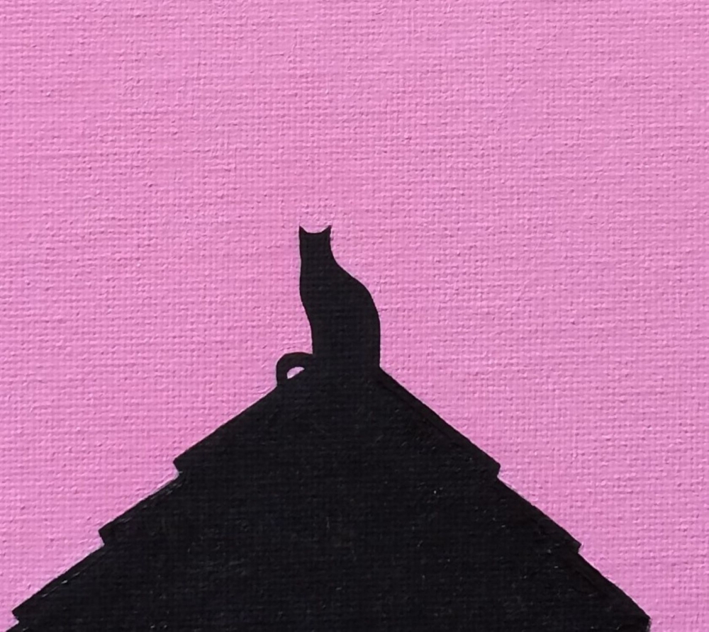 The Cat And The Pink Sunset