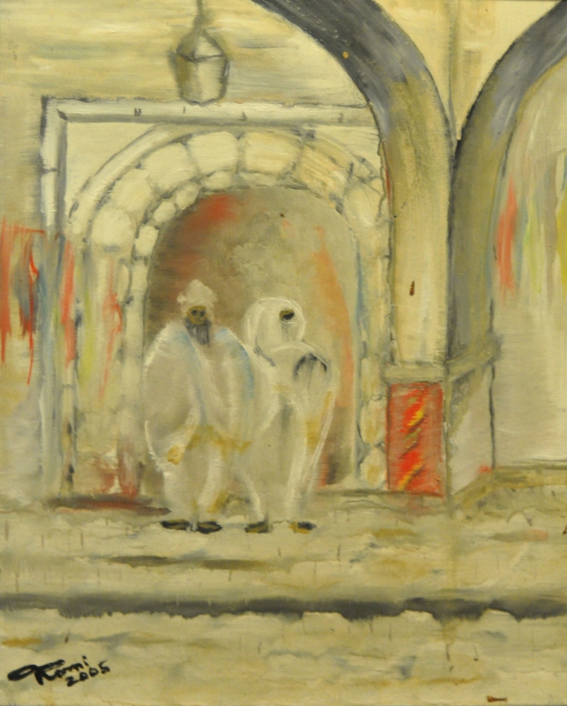 Family from Marrakech, oil on canvas, 16x20 inch, 40.5x50.75 cm, with frame, SKU 3011 