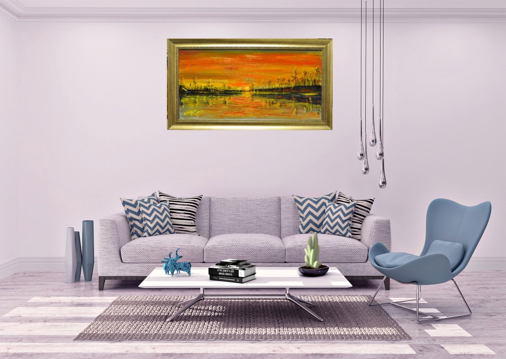 Seascape, Puerto Vallarta, Mexico, oil on canvas, with frame, 12X24 inch, 30.5x61 cm, SKU 3026 