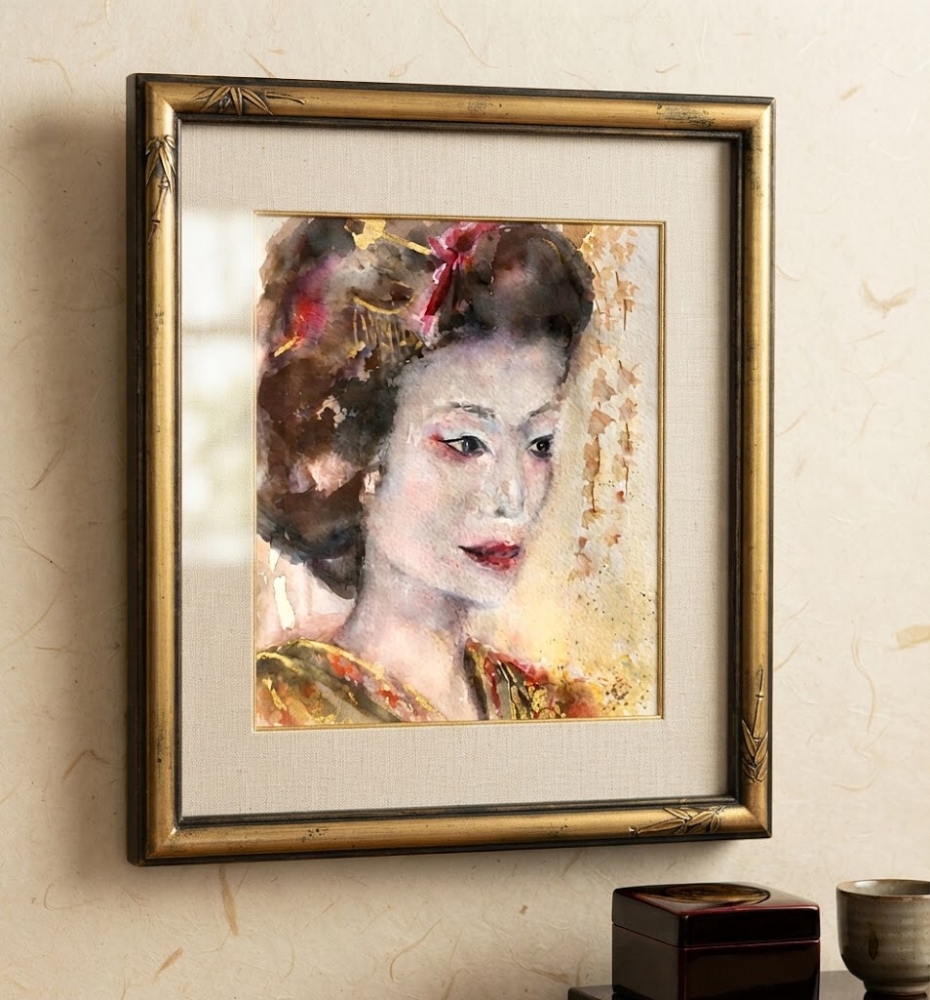 Whispers of Kyoto – Original Watercolor Geisha Portrait