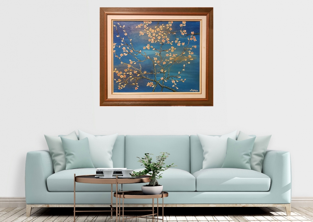 Almonds Blossom, Acrylic on canvas, inspired from nature, 20X24 inch, 50.75x61 cm