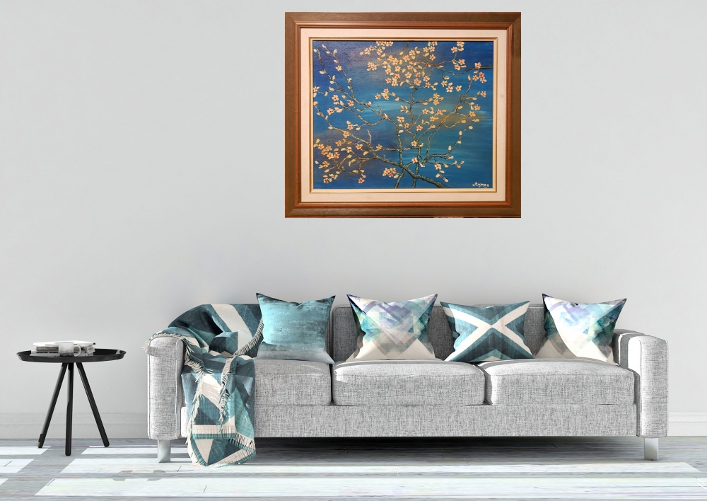 Almonds Blossom, Acrylic on canvas, inspired from nature, 20X24 inch, 50.75x61 cm