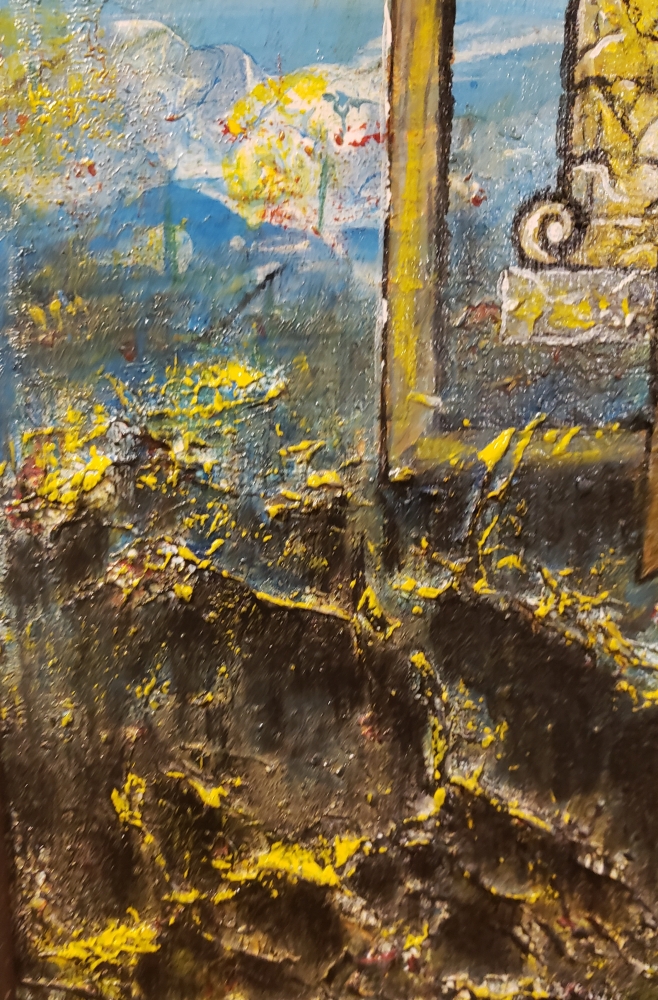 Between 2 life, inspired from arts, acrylic on canvas, 12x16 inch, 30.5x40.75 cm