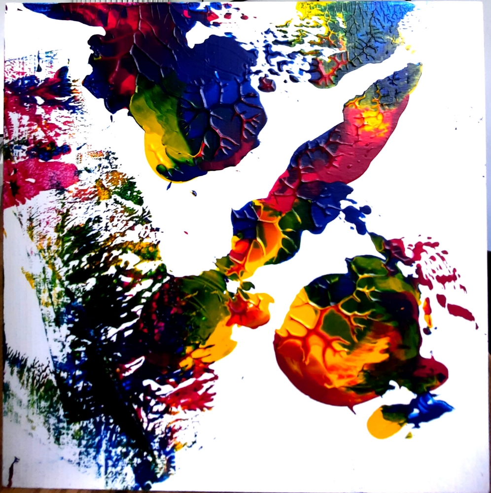 BlastOff\" – Small Original Mixed Media Wall Art on Wood Panel