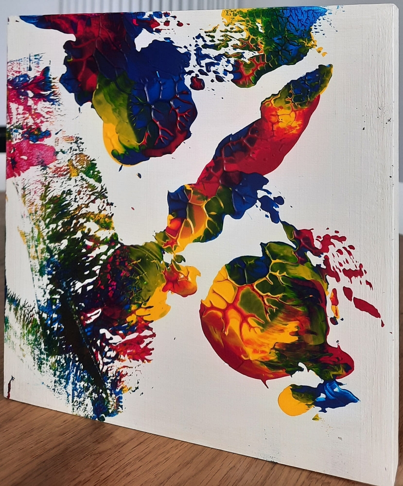 BlastOff\" – Small Original Mixed Media Wall Art on Wood Panel