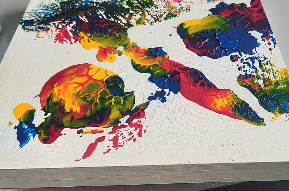 BlastOff\" – Small Original Mixed Media Wall Art on Wood Panel