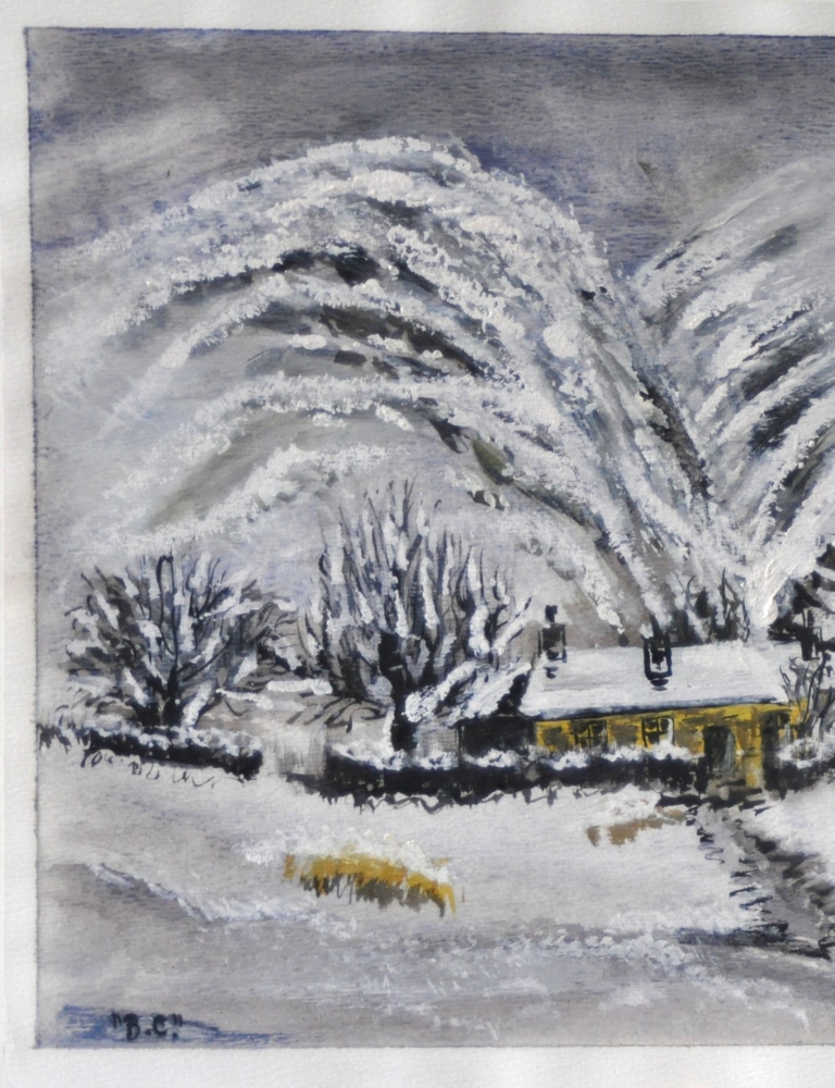Canadian winter Landscape, water colors on cold press paper, 9x12, inch, 23x30.5 cm, SKU 4003 