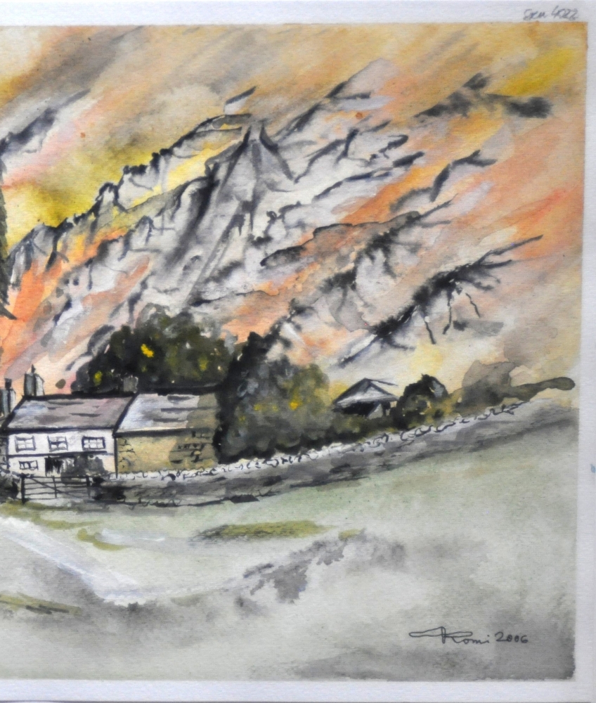 Canadian Landscape, watercolors on cold press paper, 11x15 inch, 28x38 cm, SKU 4022,
