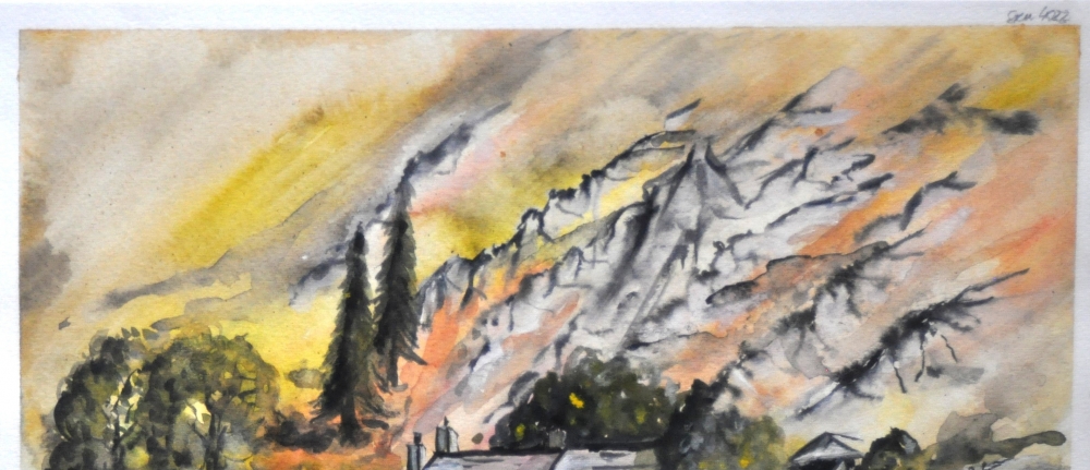 Canadian Landscape, watercolors on cold press paper, 11x15 inch, 28x38 cm, SKU 4022,