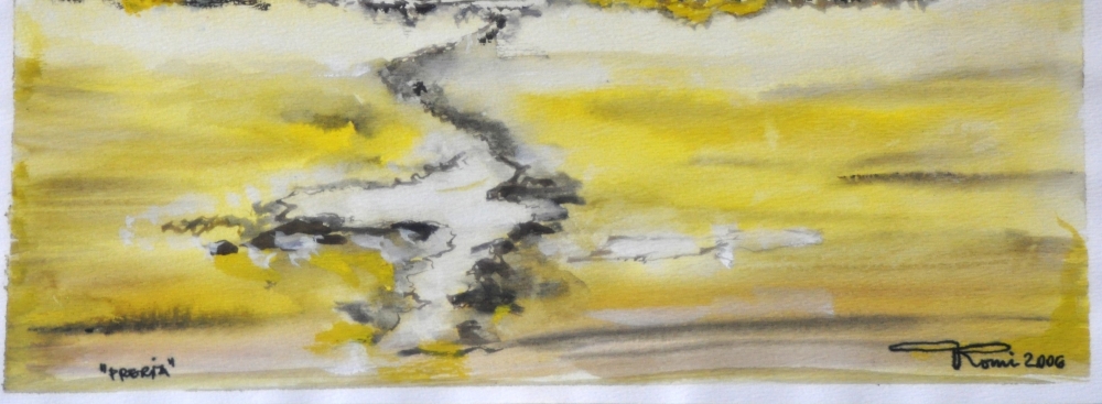 Canadian Prairie , water colors on cold press paper, 9x12, inch, 23x30,5 cm SKU 4004