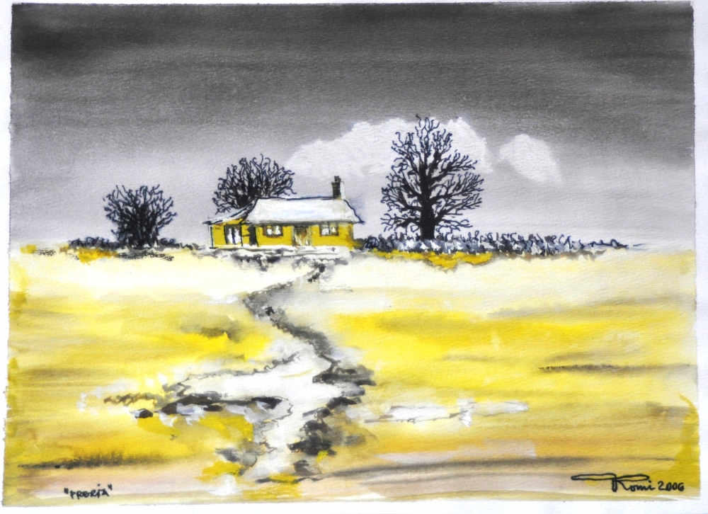 Canadian Prairie , water colors on cold press paper, 9x12, inch, 23x30,5 cm SKU 4004