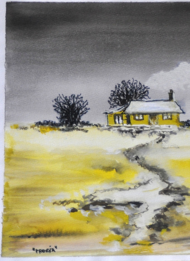 Canadian Prairie , water colors on cold press paper, 9x12, inch, 23x30,5 cm SKU 4004