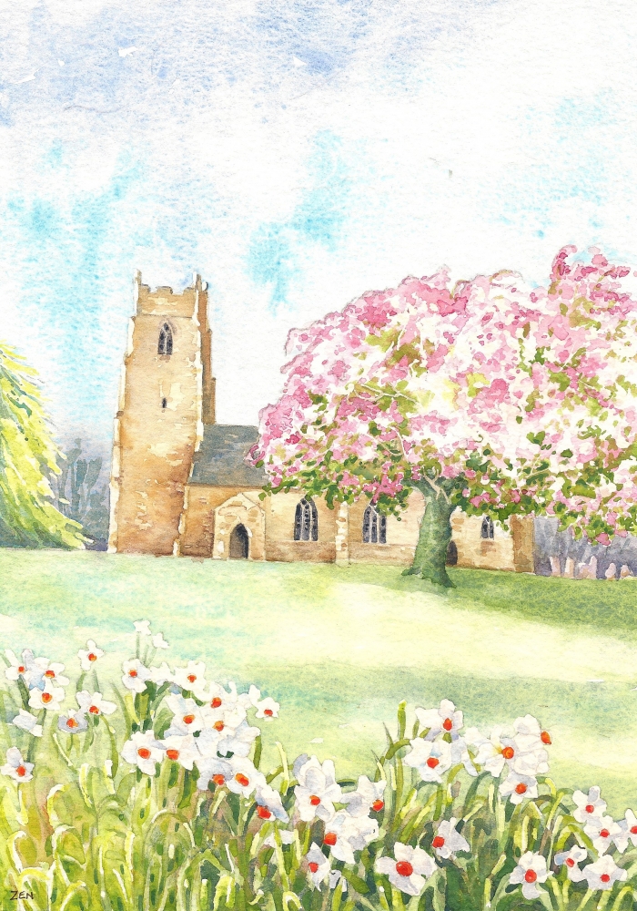 Church and Cherry Blossom