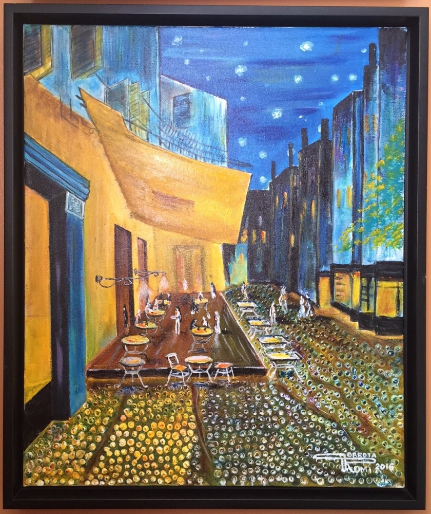 Coffee Time Paris, Acrylic on canvas, 16X20 inch , 40.5x50.75 cm