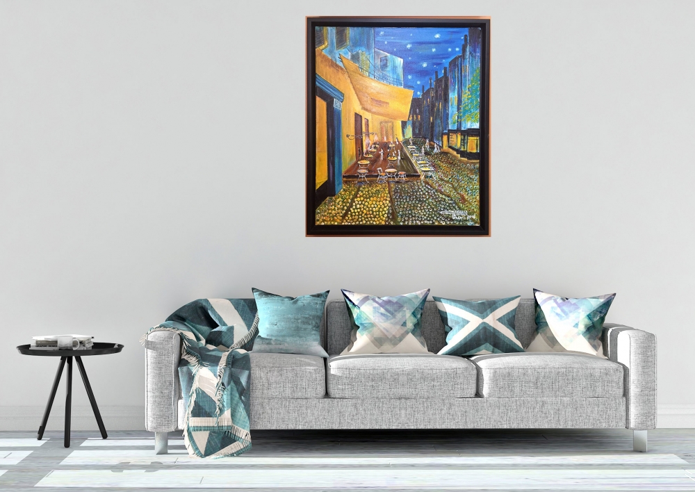 Coffee Time Paris, Acrylic on canvas, 16X20 inch , 40.5x50.75 cm