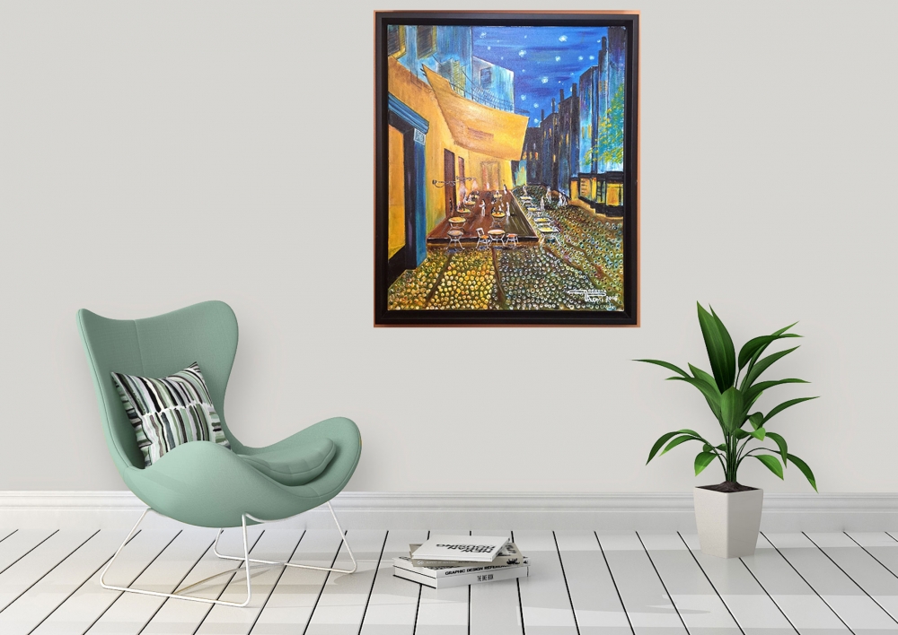 Coffee Time Paris, Acrylic on canvas, 16X20 inch , 40.5x50.75 cm