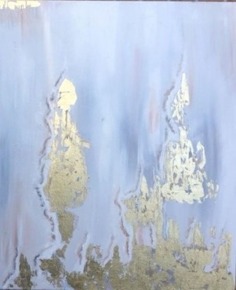 Silver and Gold, acrylic, 30x40 inch, 76.25x101.5 cm, SKU 1051